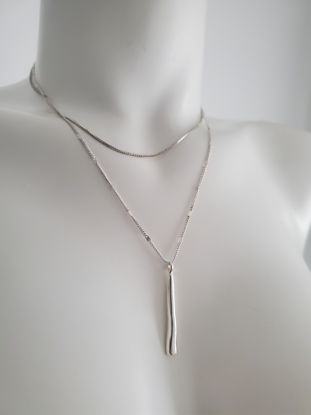 Jenny Bird Silver Layered Drop Pendant Necklace
